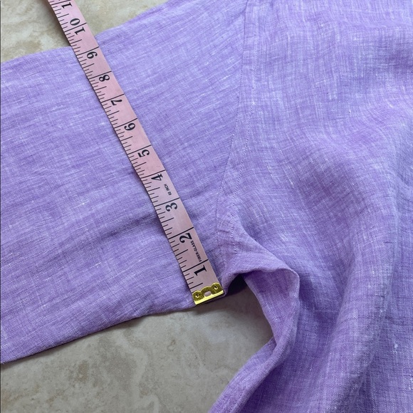 Peter Millar 100% Linen Shirt Purple Lavender Button Front XL Casual Men’s - Picture 9 of 13